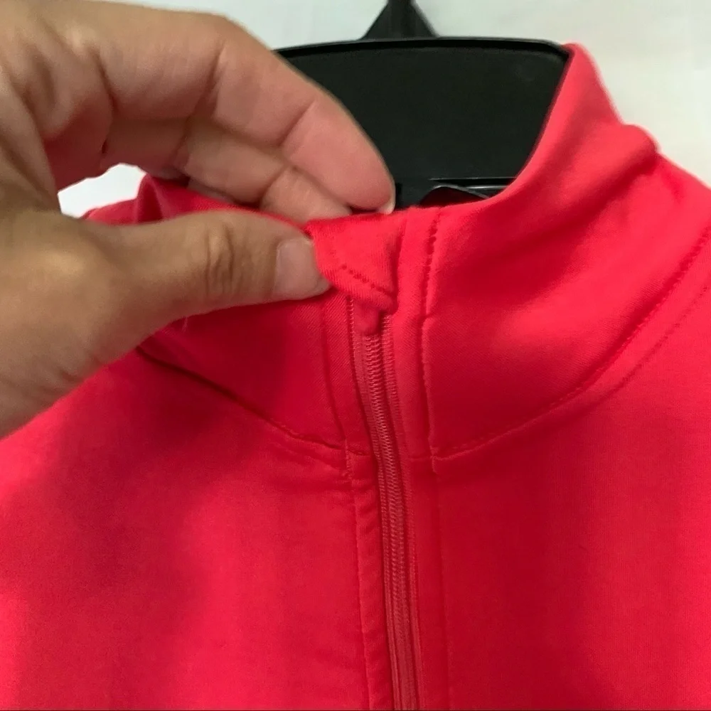 NIKE pro dri-fit pop over athletic jacket in coral size small